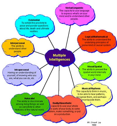 multiple intelligences brain diagram